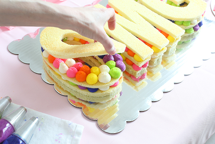 omg letters cake sprinkle