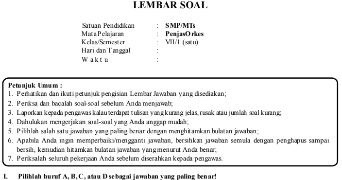 Soal essay penjas kelas 7 beserta jawabannya 02 picture