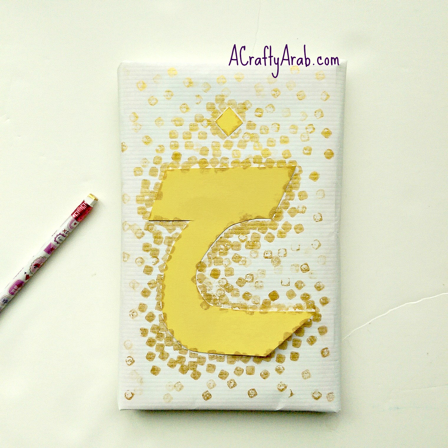 A Crafty Arab Arabic Initial Wrapping Paper Tutorial