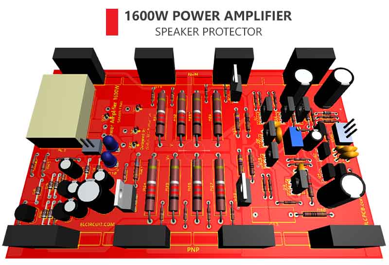 1600W Power Amplifier + Speaker Protector Electronic Circuit
