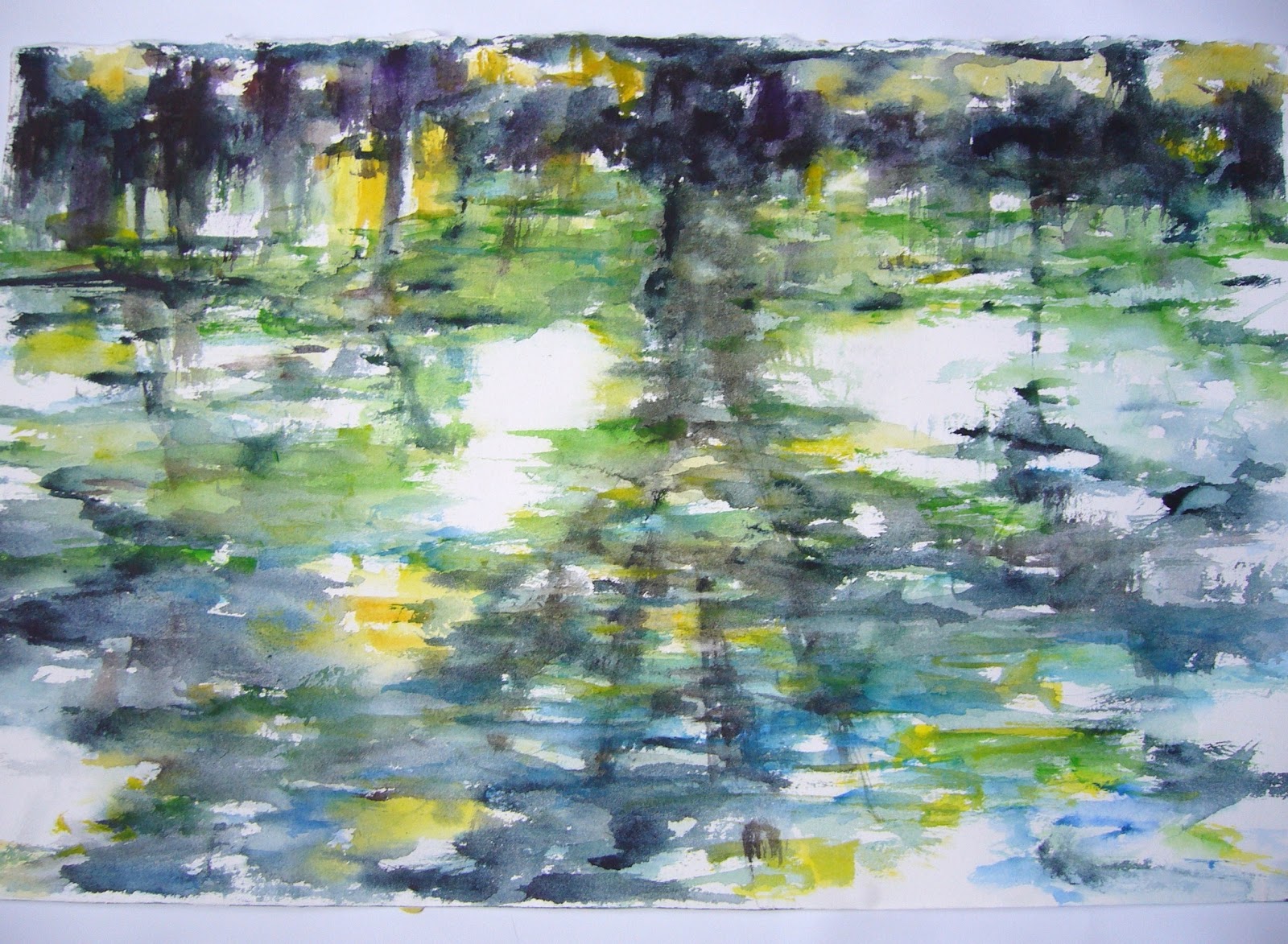 Artiste peintre aquarelliste Reflets sur l'eau