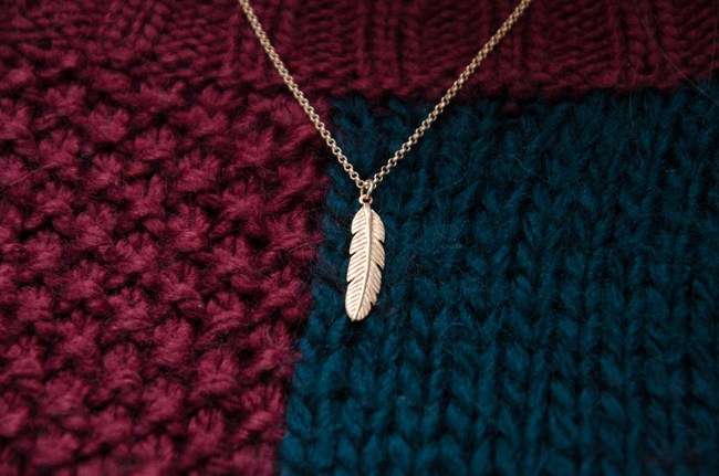 Talisman Feather Necklace Rose Gold