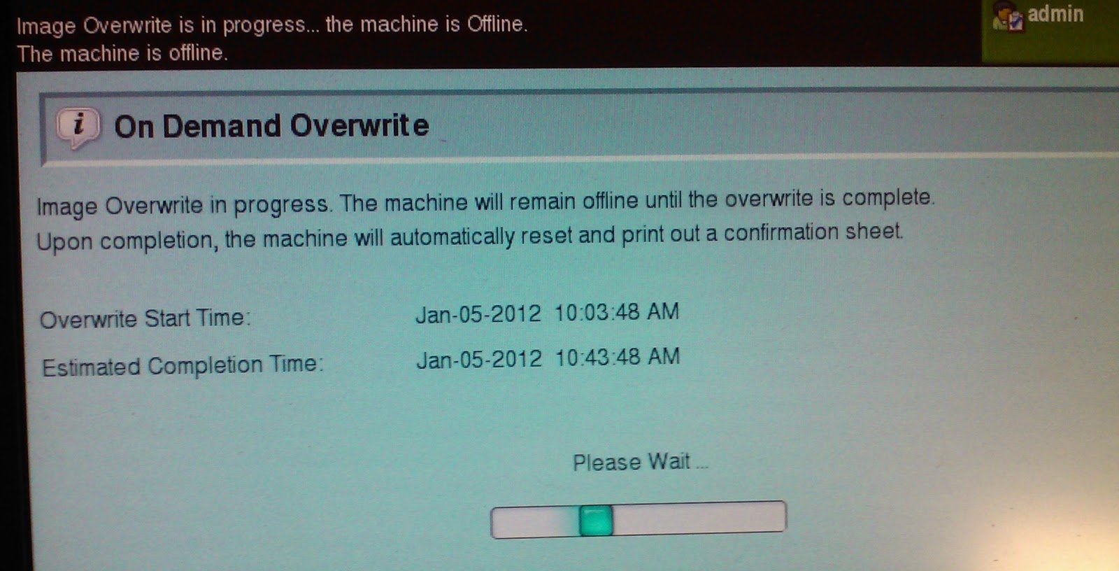 Todd 4 Tech Xerox ColorQube Immediate Job Overwrite Failed. Perform an On Demand Overwright.