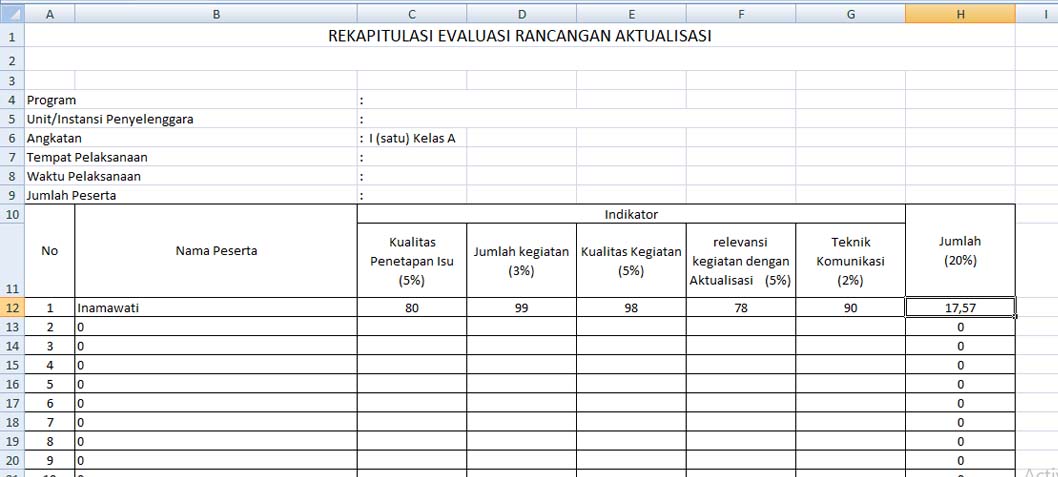berajah bareng nggih: Membuat Tabel Rekap Penilaian menggunakan formula ...