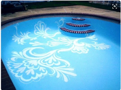 3D flooring with epoxy coating for pools