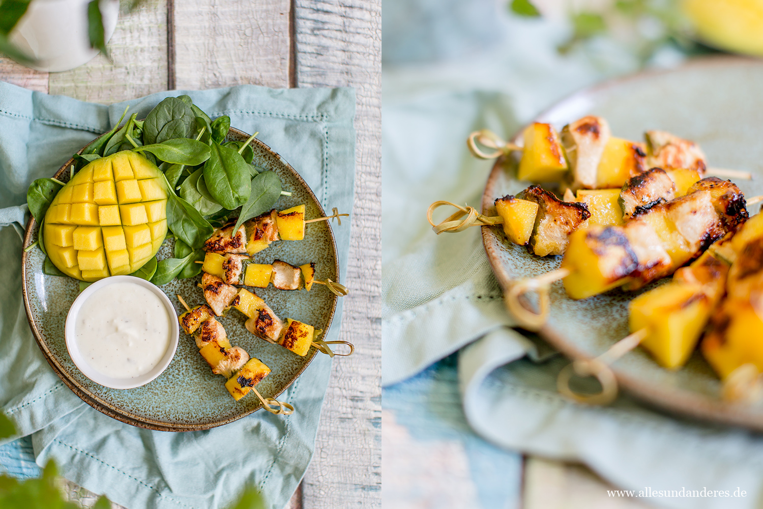 Fruchtiges vom Grill: Mango-Hähnchen-Spieße in Joghurt-Marinade | Alles ...