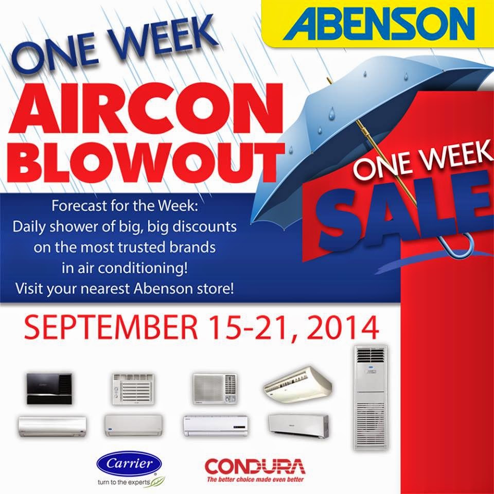 Manila Shopper Abenson 1week AirCon SALE Sept 1521 2014