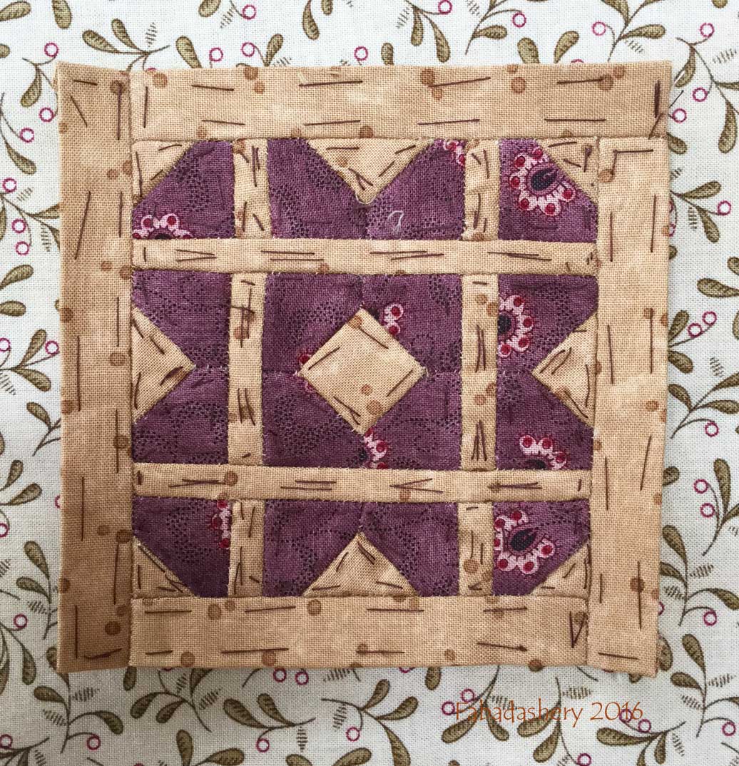 Fabadashery Dear Jane Quilt Block E7 Bread Basket