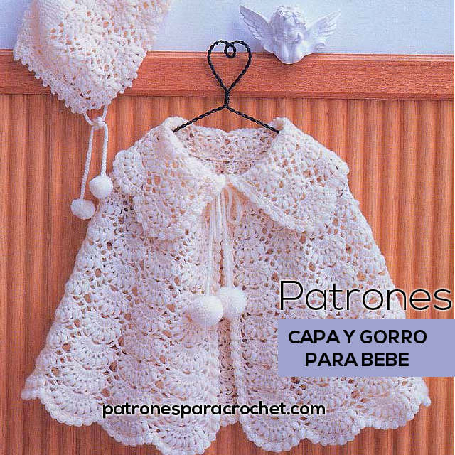 Emulación prestar Refrescante Capa y gorro de bebé al crochet / Patrones y tutorial del punto