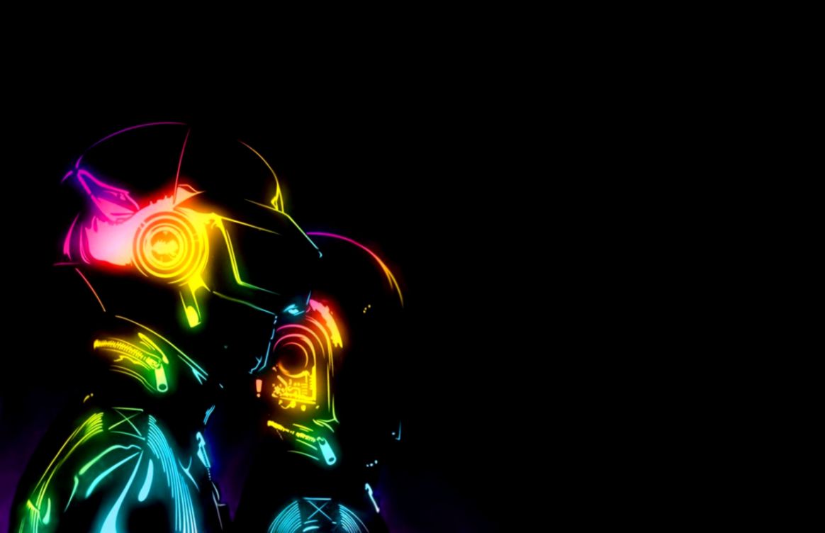 HDScreen Daft Punk artwork electronic music neon desktop bakcgrounds
