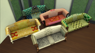 My Sims 4 Blog: Antique Up Cycled Loveseat Recolors by KiwiSims4