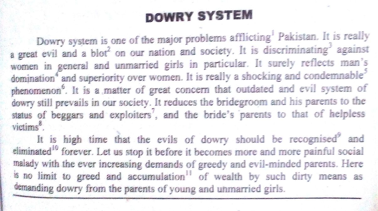 Essay dowry death