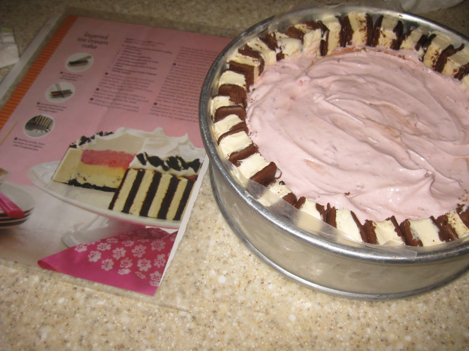 An Inch of Gray Layered Ice Cream Cake