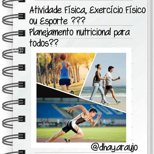 Atividade Física, Exercício Físico ou Esporte?? Planejamento nutricional??? Nutrição Esportiva Atividade Física, Exercício Físico ou Esporte?? Planejamento nutricional??? Nutrição Esportiva