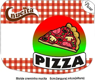 Fiesta con pizza: etiquetas para Nucita, para imprimir gratis.