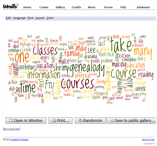 Trials and Tribulations of a Family Historian Creating fun word cloud