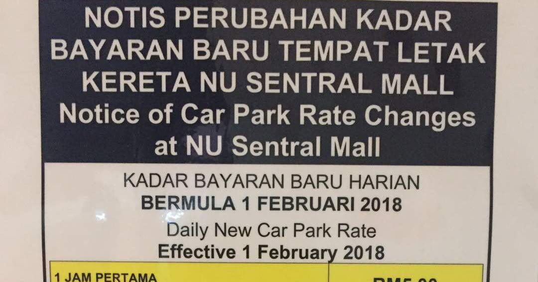 Parking Rate NU SENTRAL VS KL SENTRAL Parking Rate NU SENTRAL VS KL SENTRAL