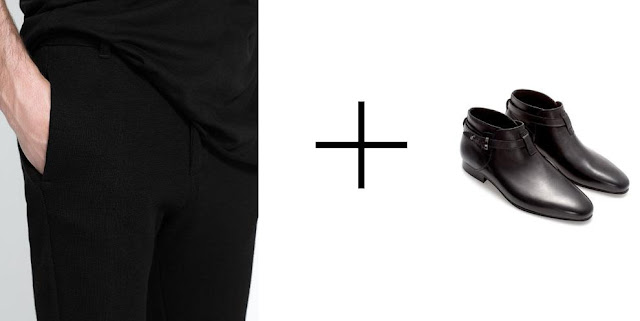 pantalon de algodon y botines en color negro