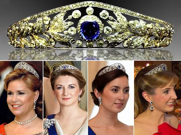 Duchess Maria Teresa, Princess Stephanie, Princess Claire, Tessy and Princess Alexandra wore the Grand Duchess Adelaide Tiara