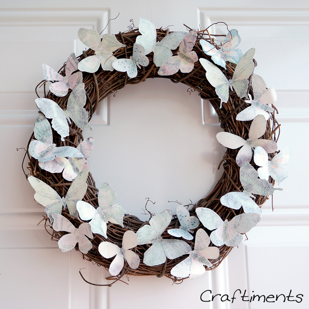 Craftiments:  Kaleidoscope of Butterflies Wreath