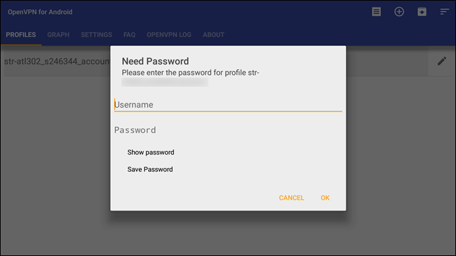 password della VPN android