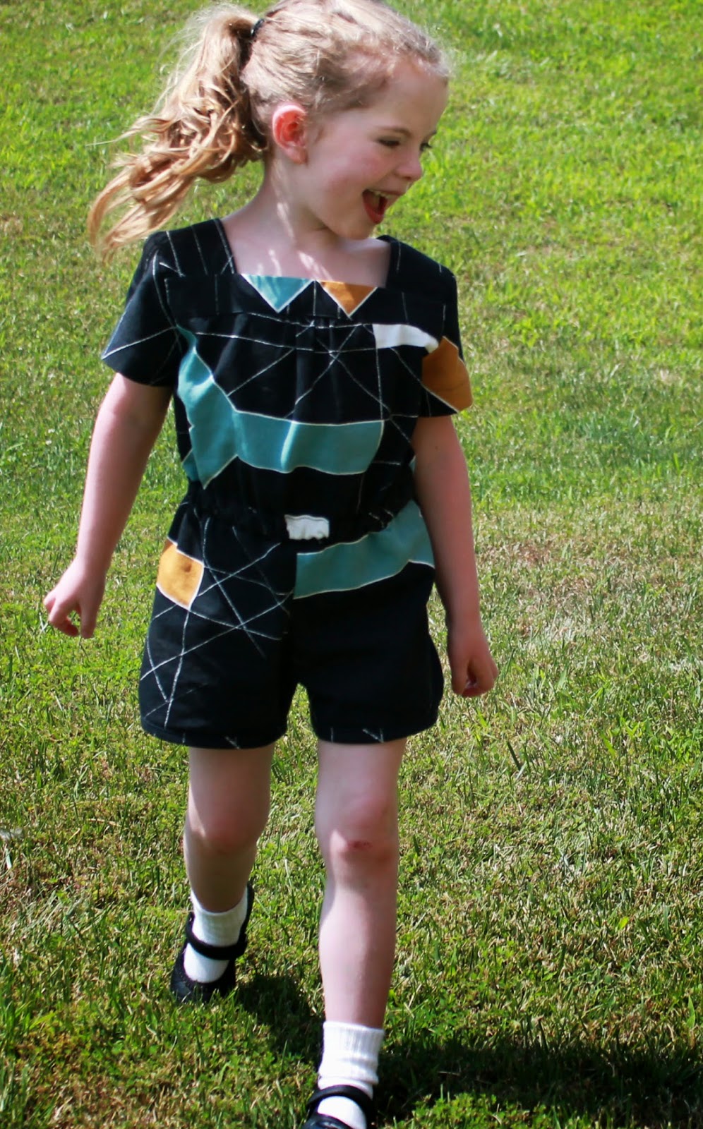 Oliver + S Croquet Dress + Puppet Show Shorts = Mash-Up Romper | The Inspired Wren Sewing an Oliver+S Croquet Dress Flipped (or rather made into a Mash-Up with Puppet Show Shorts) into a Romper | The Inspired Wren