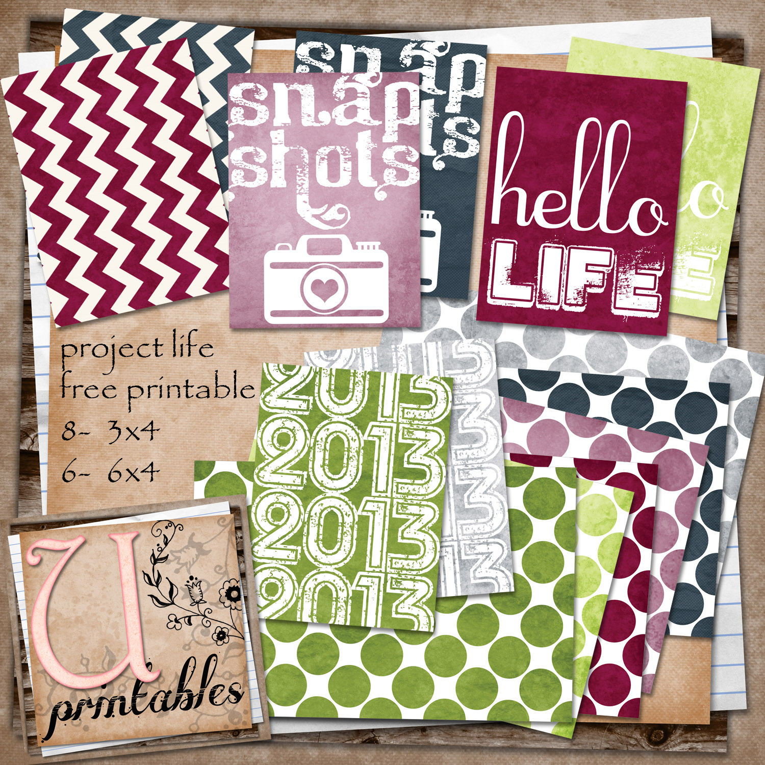 RebeccaB Designs FREE Printable Project Life Swamped