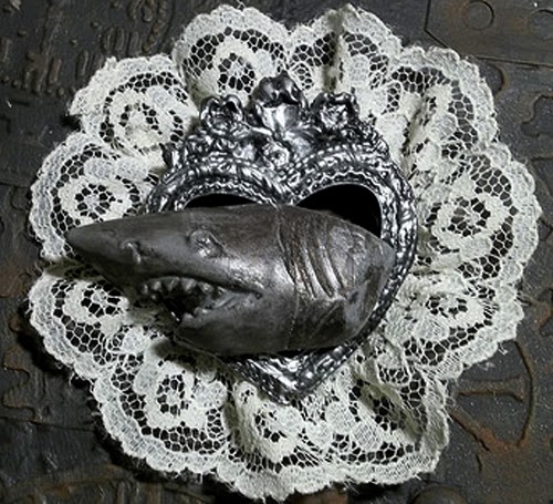 steampunkified shark brooch- Tanya Ruffin