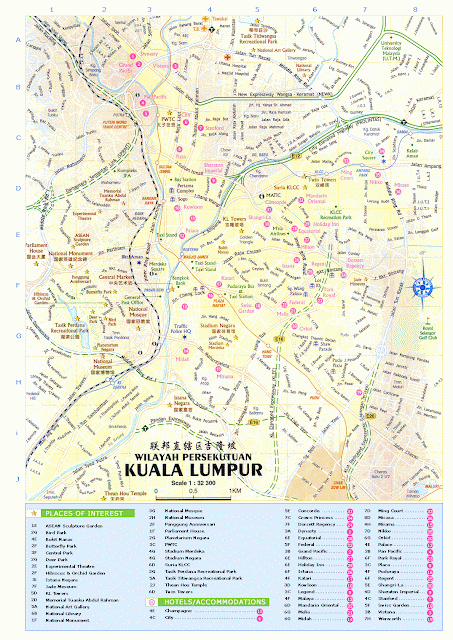 Mapa de Kuala Lumpur - Malásia