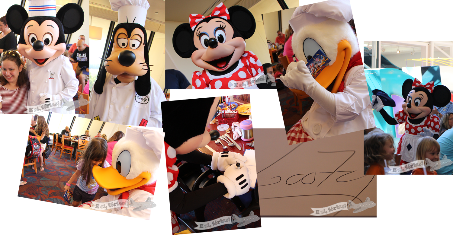 Mickey e seus amigos fazem a festa no Chef Mickey's