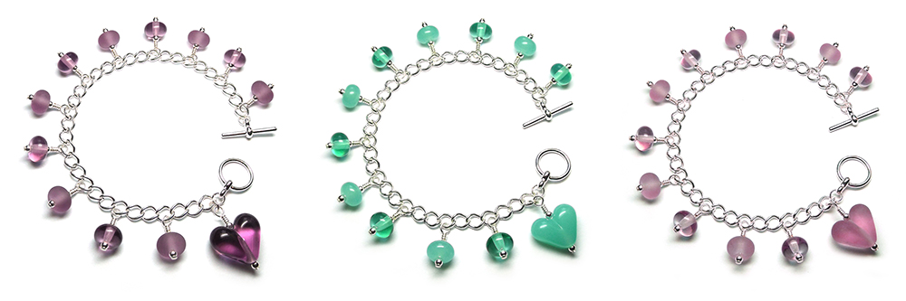 Lampwork glass bead bracelets
