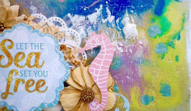 Let The Sea Set You Free Altered Art by Katherine Sutton for BoBunny using Down by the Sea