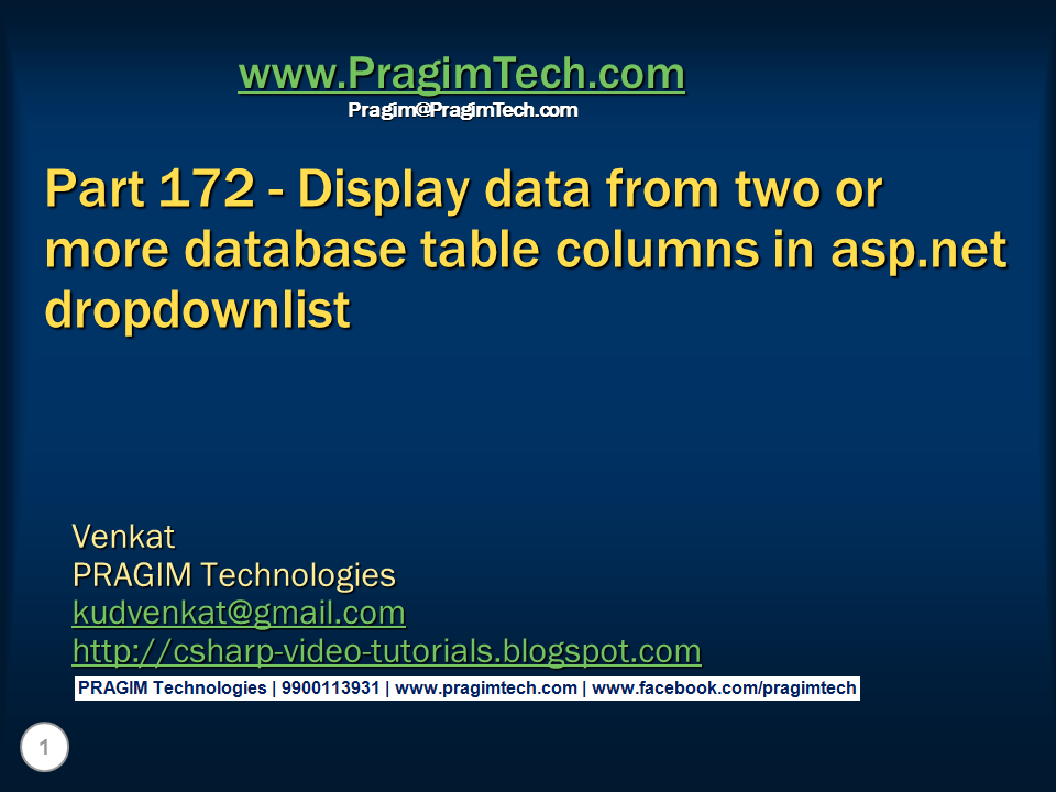 Sql server, and c video tutorial Display data from two or more