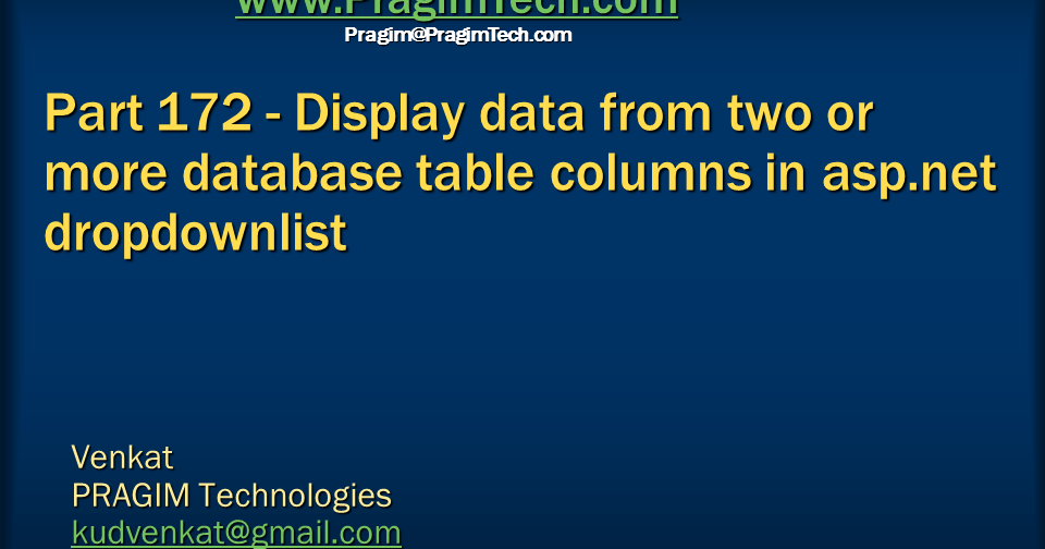 Sql server, .net and c# video tutorial: Display data from two or more ...
