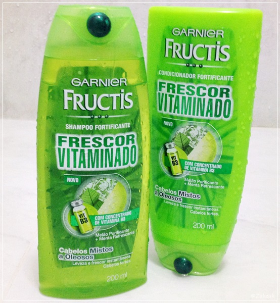 Testei Shampoo e Condicionador Garnier Fructis "Frescor Vitaminado