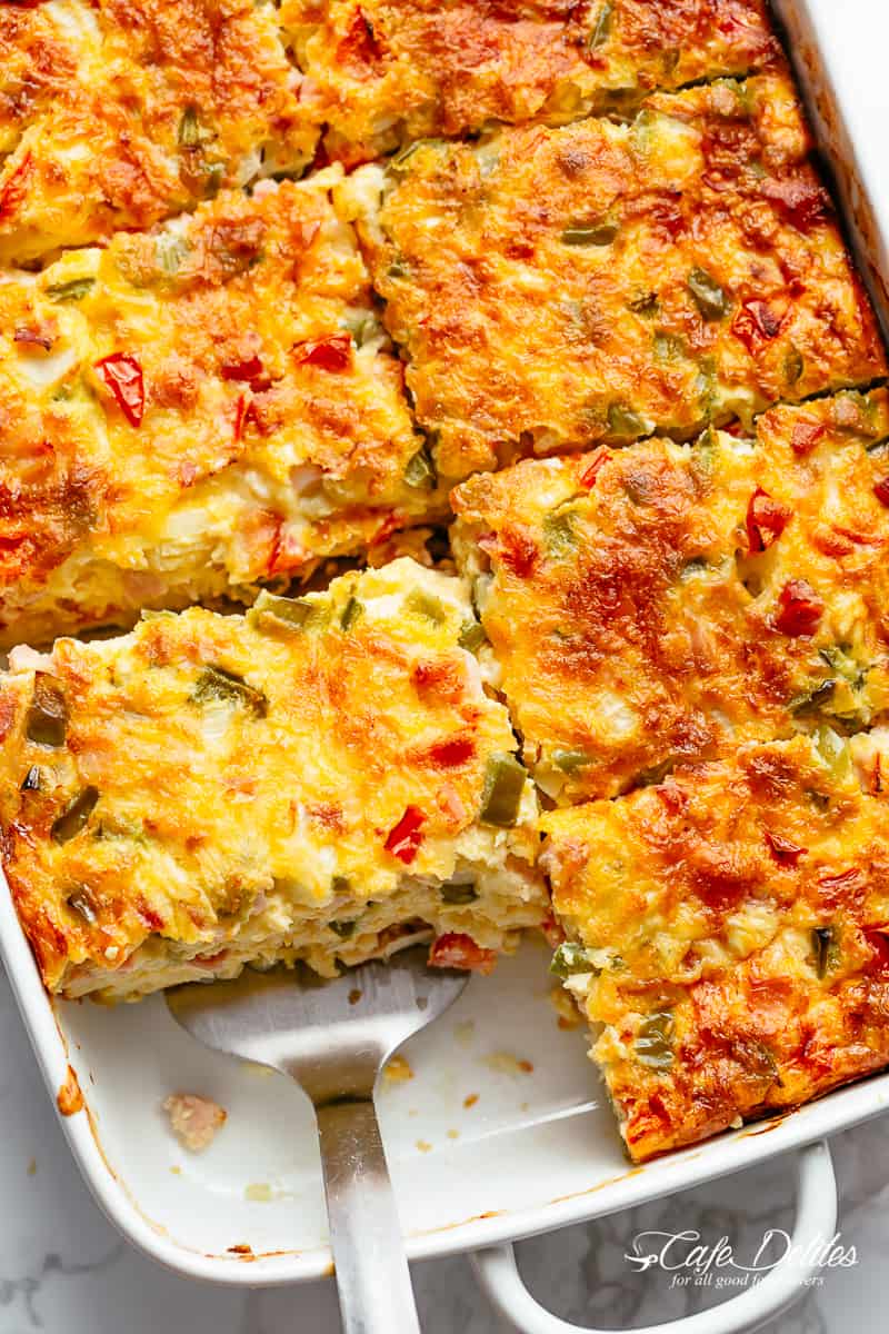 Breakfast Casserole with Hash Browns, Bacon or Sausage Recipe | Sahara ...