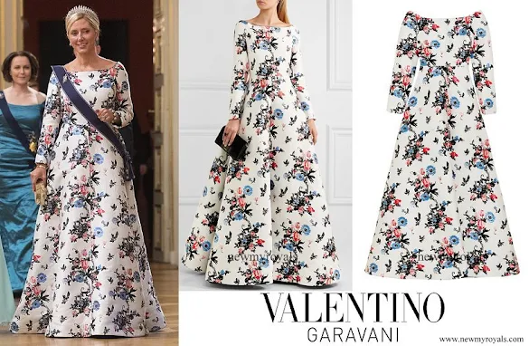 Crown Princess Marie-Chantal wore VALENTINO Brocade gown