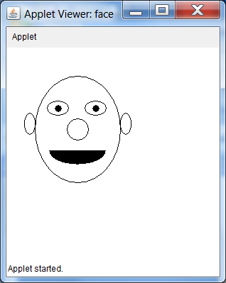 Develop an applet for drawing a human face.