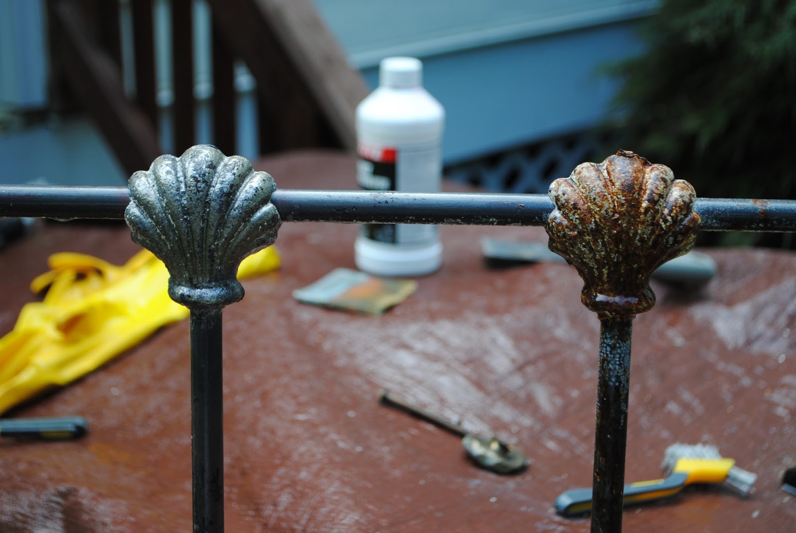 SHE Designs Operation DIY Iron Bed Restoration In Progress