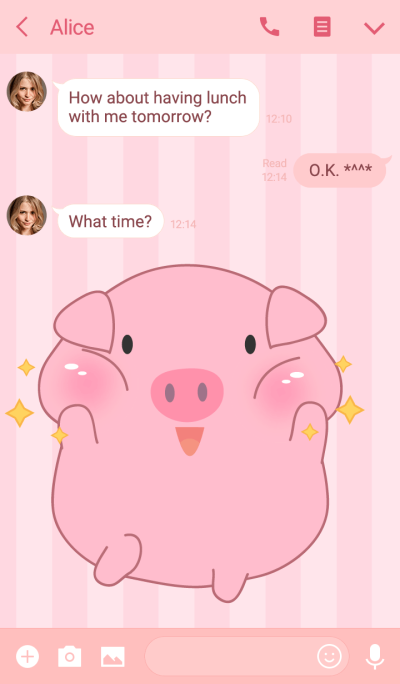 Cute Fat Pink Pig Theme