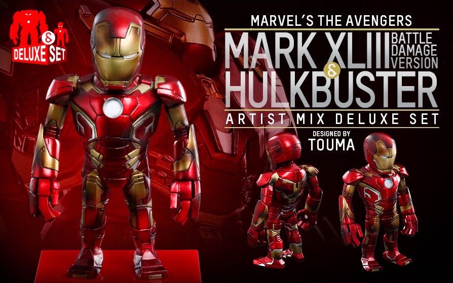 Marvel’s Avengers Age of Ultron Artist Mix Figures Series 1 by Touma & Hot Toys - Battle Damaged Edition Iron Man Mark XLIII