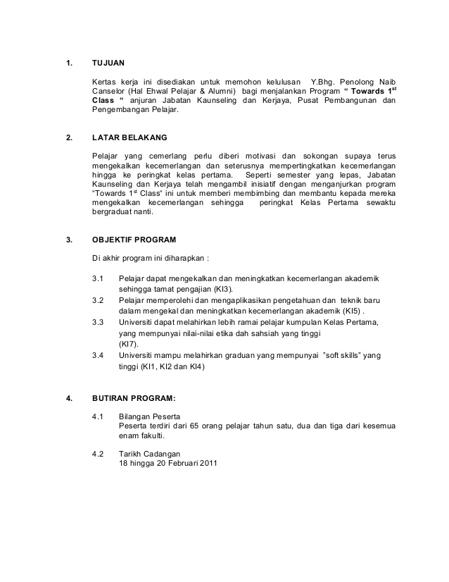 Contoh Kertas Kerja Gotong Royong Perdana Kampung