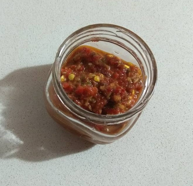 Homemade Red Zhug or Sahawiq or Daqqus Recipe Yemenite Hot Pepper