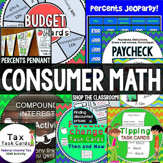 Consumer Math activities bundle