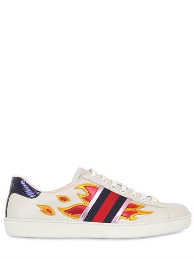 FlameThrower: Gucci Metal Leather Flames Sneaker | SHOEOGRAPHY