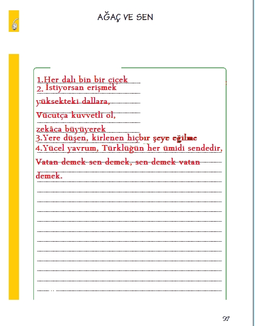 6.Sinif Turkce Evren Yayinlari Ogrenci Calisma Kitabi Sayfa 97 - Ders