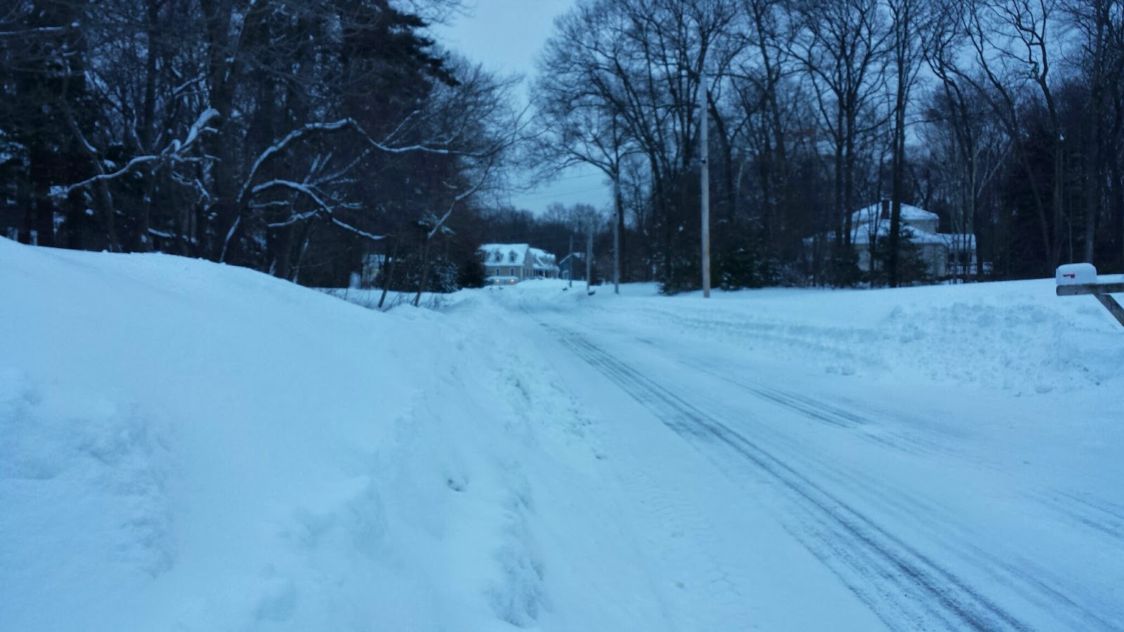 Lawrence Dr - snow covered but passable