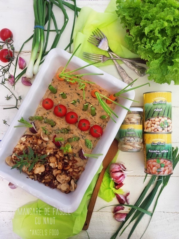 Mancare de post cu fasole, naut si ciuperci