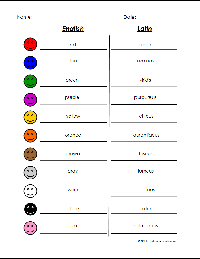 Latin Worksheets With Answers Adjectives
