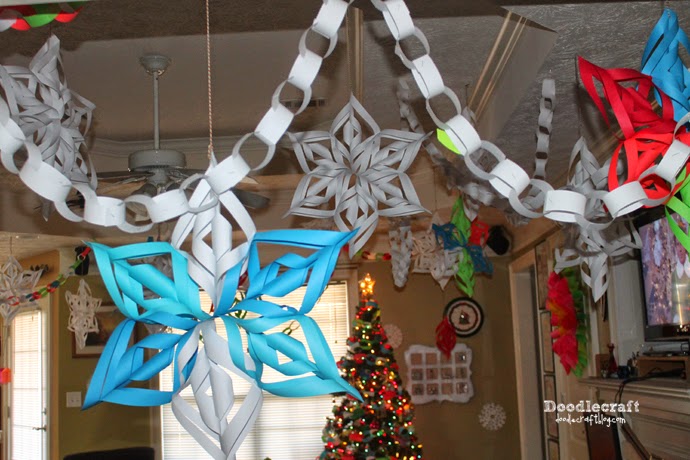 3-D Snowflake Mobil Winter Christmas Party Decoration 